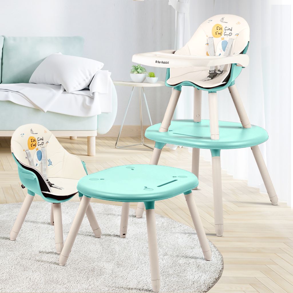 R for Rabbit Cherry Berry Tusky Green Cream High Chair