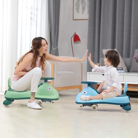 R for Rabbit Iya Iya Dino Sea Green Swing Car