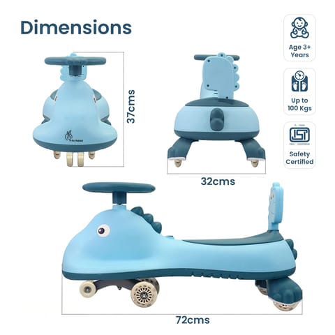 R for Rabbit Iya Iya Dino Sky Blue Swing Car