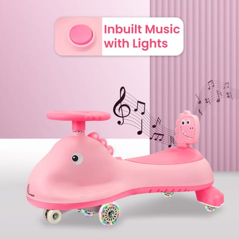 R for Rabbit Iya Iya Dino Blush Pink Swing Car