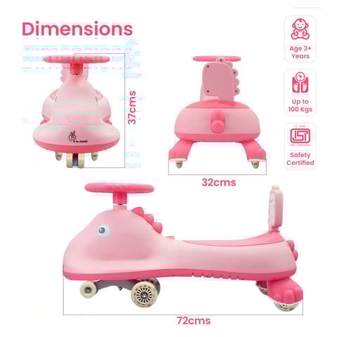 R for Rabbit Iya Iya Dino Blush Pink Swing Car