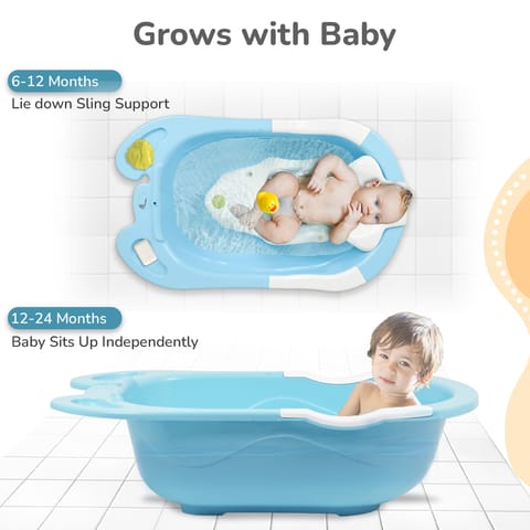 R for Rabbit Bubble Double Snowy Blue White Bath Tub