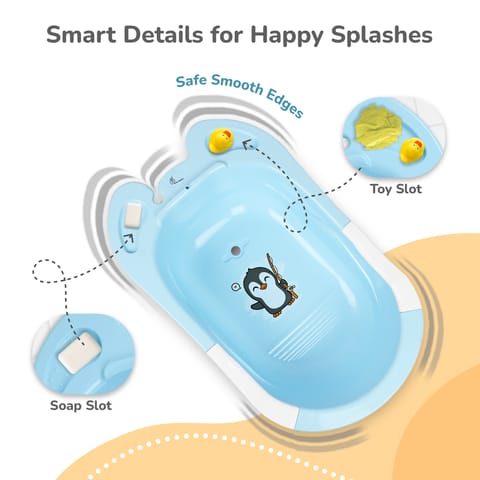 R for Rabbit Bubble Double Snowy Blue White Bath Tub