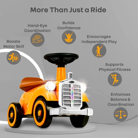 R for Rabbit Speedster Royal Orange Brown Rideon Car