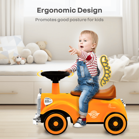 R for Rabbit Speedster Royal Orange Brown Rideon Car