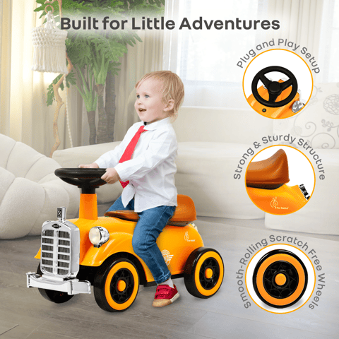 R for Rabbit Speedster Royal Orange Brown Rideon Car