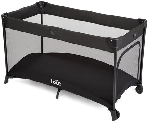 Joie Allura 120 Travel Cot – Full-Size Bassinet, Mesh Ventilation, Zippered Side Entry, Removable Mattress, Carry Bag & Wheels – from Birth to 15 kg