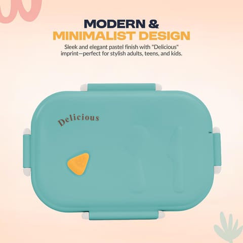 Baybee Lunexa Lunch Box for kids with 3 Compartment | BPA Free, Food Grade Leak Proof Tiffin Box for School, Picnic & Outdoor | Hot Microwave Safe Food Container Lunch Box - Boys & Girls 1040ml(Green)