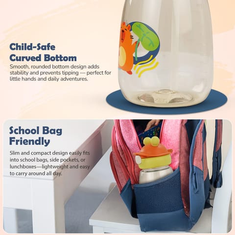 Baybee SnowSip Baby Sipper Bottle with Straw for Kids | Spill Proof & BPA Free Safe Sipper 540ml | Cute Cartoon Design Smooth Sipping & Neck Strap | Water Bottle for School Kids Boys Girls (Green)