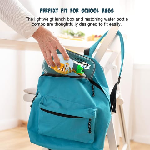 BAYBEE TiffinTote Lunch Box for School Kids Girls, Boys | BPA-Free 1050ml Lunch Box with 500ml Water Bottle with Spoon & Fork | Leak-Proof Tiffin Box with Sipper Bottle for School, Picnic (Green)