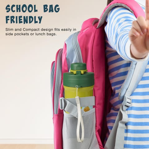 BAYBEE TiffinTote Lunch Box for School Kids Girls, Boys | BPA-Free 1050ml Lunch Box with 500ml Water Bottle with Spoon & Fork | Leak-Proof Tiffin Box with Sipper Bottle for School, Picnic (Green)