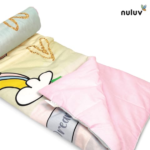 Nuluv Baby Blanket, Quilt for Baby Boys and Girls, 100% Cotton Blanket, Soft and Comfortable, Antimicrobial & Hypoallergenic Filling, 23x36 inches, for Kids Aged 0-9 Months, Transport Design