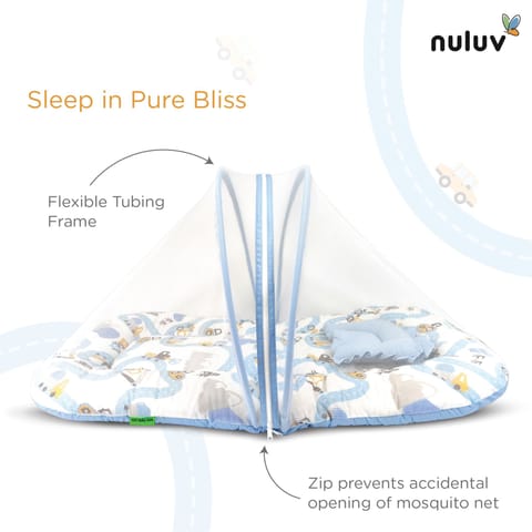 Nuluv Baby Blanket, Quilt for Baby Boys and Girls, 100% Cotton Blanket, Soft and Comfortable, Antimicrobial & Hypoallergenic Filling, 23x36 inches, for Kids Aged 0-9 Months, Transport Design