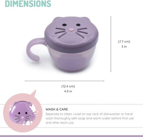 Melii Snack Container with Finger Trap - Cat Purple
