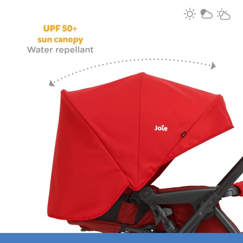 Joie Mirus Lightweight Baby Stroller - Pram with Reversible Handle, Hand Brake and One-Hand Fold, Buggy for Kids 0-2 Years (Upto 17.5 Kg) Lychee
