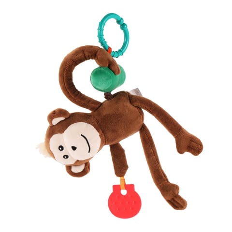 Nuluv Jittery Monkey Baby Toy, Vibrating Plush with Soft Fabric, Hanging Stroller and Crib Toy for Sensory Development, Fun and Engaging Soft, Safe and Non-Toxic, for Babies 3+ Months