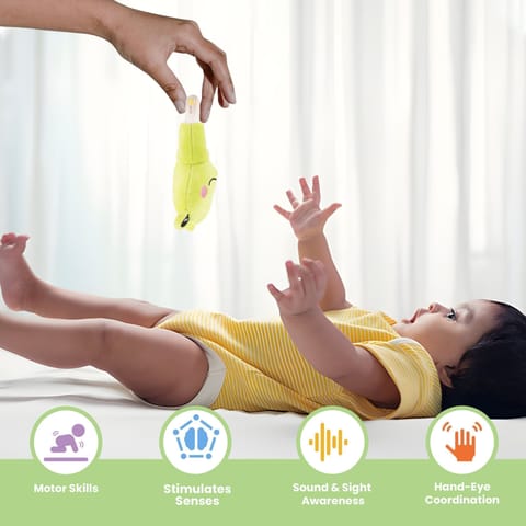 Nuluv Frog Ring Rattle Toy, Soft Toy with Rattle Sound, Ring Rattle for Babies and Infants, Develops Sight, Sound and Motor Skills, Lightweight and Portable, Non-Toxic, for Babies 3+ Months