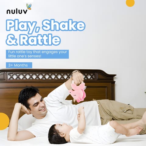 Nuluv Unicorn Ring Rattle Toy, Soft Toy with Rattle Sound, Ring Rattle for Babies and Infants, Develops Sight, Sound and Motor Skills, Lightweight and Portable, Non-Toxic, for Babies 3+ Months