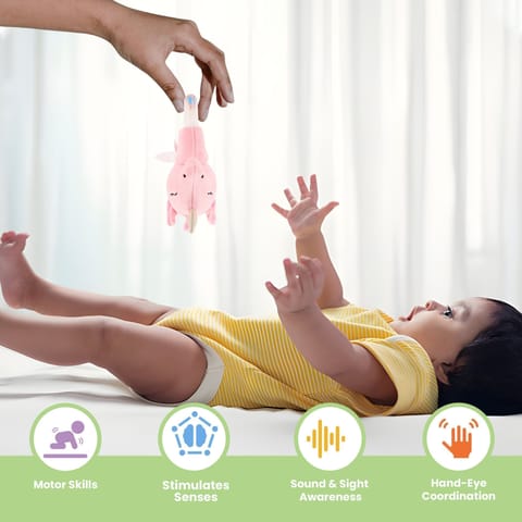 Nuluv Unicorn Ring Rattle Toy, Soft Toy with Rattle Sound, Ring Rattle for Babies and Infants, Develops Sight, Sound and Motor Skills, Lightweight and Portable, Non-Toxic, for Babies 3+ Months