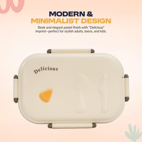 Baybee Lunexa Lunch Box for kids with 3 Compartment | BPA Free, Food Grade Leak Proof Tiffin Box for School, Picnic & Outdoor | Hot Microwave Safe Food Container Lunch Box - Boys & Girls 1040ml(White)