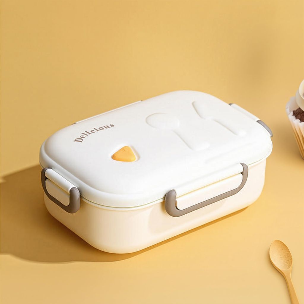 Baybee Lunexa Lunch Box for kids with 3 Compartment | BPA Free, Food Grade Leak Proof Tiffin Box for School, Picnic & Outdoor | Hot Microwave Safe Food Container Lunch Box - Boys & Girls 1040ml(White)