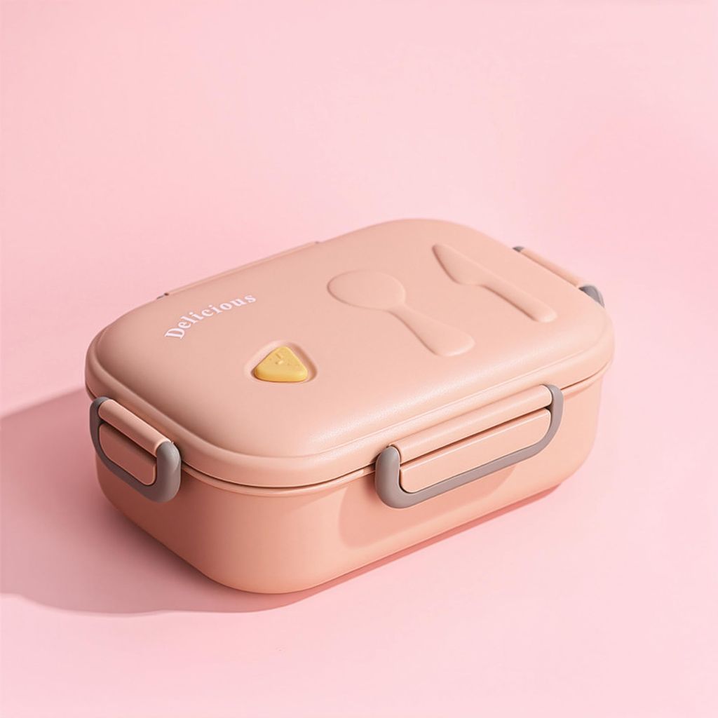 Baybee Lunexa Lunch Box for kids with 3 Compartment | BPA Free, Food Grade Leak Proof Tiffin Box for School, Picnic & Outdoor | Hot Microwave Safe Food Container Lunch Box - Boys & Girls 1040ml (Pink)