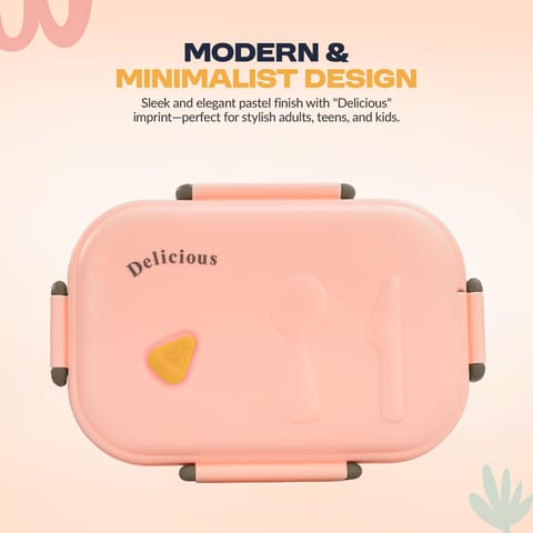 Baybee Lunexa Lunch Box for kids with 3 Compartment | BPA Free, Food Grade Leak Proof Tiffin Box for School, Picnic & Outdoor | Hot Microwave Safe Food Container Lunch Box - Boys & Girls 1040ml (Pink)