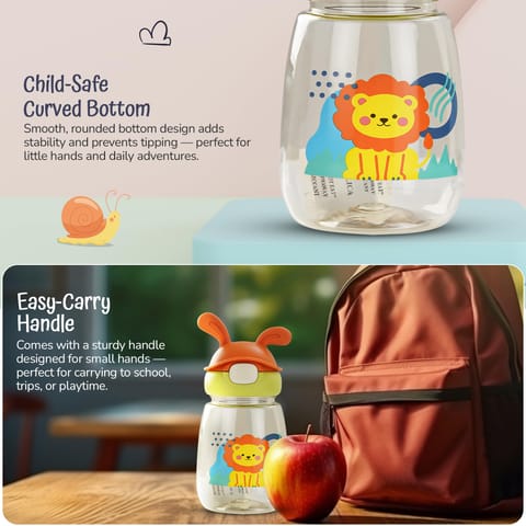 Baybee Zippy 540ML Sipper Bottle for Kids | BPA Free Anti-Spill Sippy Bottle | Drinking Training Water Bottle for School Kids with Soft Silicone Straw | Sipper Bottle for Infants & Toddlers (Green)