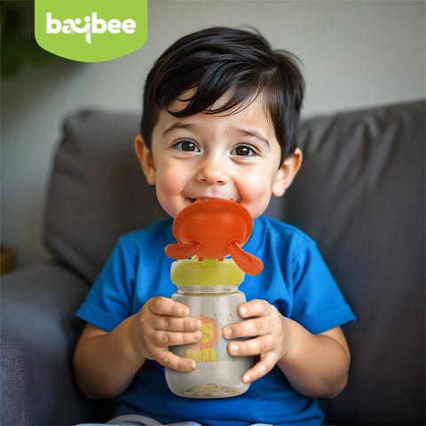 Baybee Zippy 540ML Sipper Bottle for Kids | BPA Free Anti-Spill Sippy Bottle | Drinking Training Water Bottle for School Kids with Soft Silicone Straw | Sipper Bottle for Infants & Toddlers (Green)