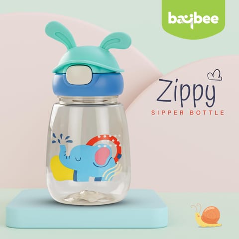 Baybee Zippy 540ML Sipper Bottle for Kids | BPA Free Anti-Spill Sippy Bottle | Drinking Training Water Bottle for School Kids with Soft Silicone Straw | Sipper Bottle for Infants & Toddlers (Blue)