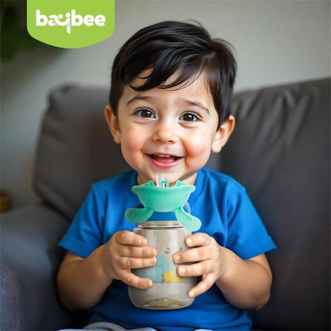 Baybee Zippy 540ML Sipper Bottle for Kids | BPA Free Anti-Spill Sippy Bottle | Drinking Training Water Bottle for School Kids with Soft Silicone Straw | Sipper Bottle for Infants & Toddlers (Blue)