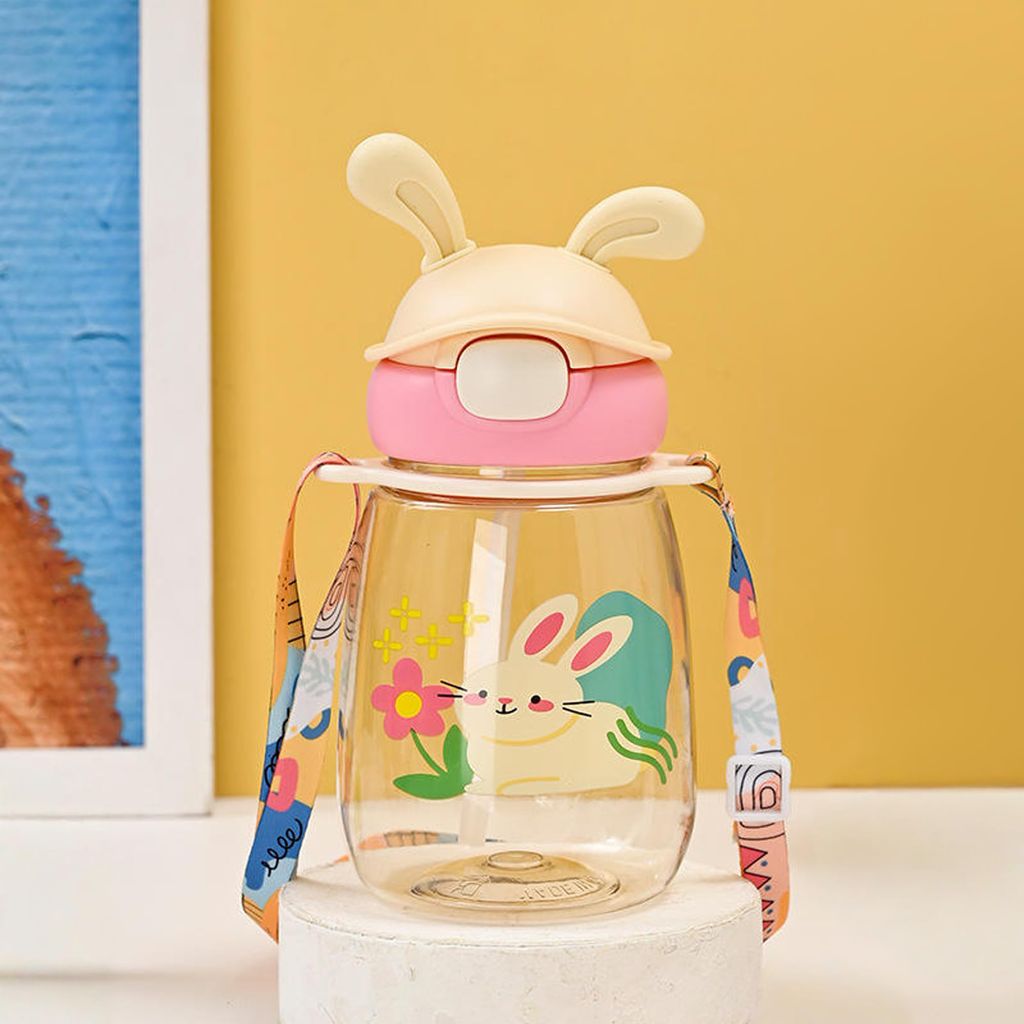 BAYBEE Zippy 540ML Sipper Bottle for Kids | BPA Free Anti-Spill Sippy Bottle | Drinking Training Water Bottle for School Kids with Soft Silicone Straw | Sipper Bottle for Infants & Toddlers (Pink)