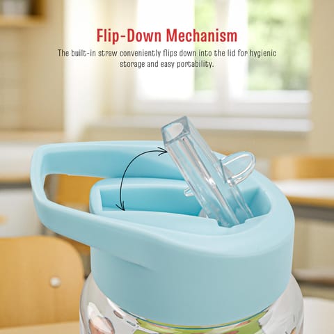 BAYBEE Chubby 600ml Sipper Bottle for Kids, Anti-Spill Sippy Water Bottle- BPA Free |Sippy Cup, Baby Bottle Sippers | Sipper Water Bottle for Kids Infants & Toddlers 6 Months to 9 Years (Green)