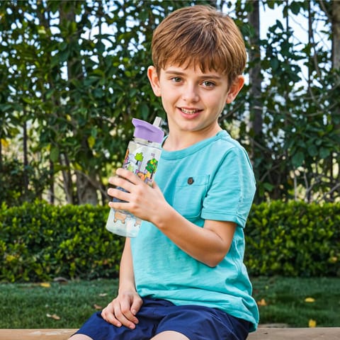 BAYBEE Chubby 600ml Sipper Bottle for Kids, Anti-Spill Sippy Water Bottle- BPA Free |Sippy Cup, Baby Bottle Sippers | Sipper Water Bottle for Kids Infants & Toddlers 6 Months to 9 Years (Purple)