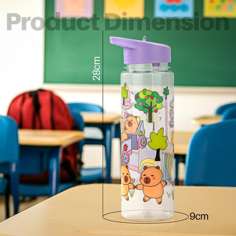 BAYBEE Chubby 600ml Sipper Bottle for Kids, Anti-Spill Sippy Water Bottle- BPA Free |Sippy Cup, Baby Bottle Sippers | Sipper Water Bottle for Kids Infants & Toddlers 6 Months to 9 Years (Purple)