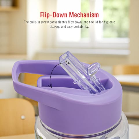 BAYBEE Chubby 600ml Sipper Bottle for Kids, Anti-Spill Sippy Water Bottle- BPA Free |Sippy Cup, Baby Bottle Sippers | Sipper Water Bottle for Kids Infants & Toddlers 6 Months to 9 Years (Purple)