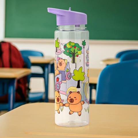 BAYBEE Chubby 600ml Sipper Bottle for Kids, Anti-Spill Sippy Water Bottle- BPA Free |Sippy Cup, Baby Bottle Sippers | Sipper Water Bottle for Kids Infants & Toddlers 6 Months to 9 Years (Purple)