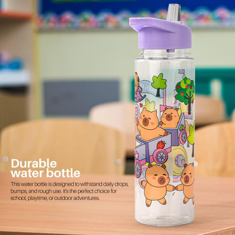 BAYBEE Chubby 600ml Sipper Bottle for Kids, Anti-Spill Sippy Water Bottle- BPA Free |Sippy Cup, Baby Bottle Sippers | Sipper Water Bottle for Kids Infants & Toddlers 6 Months to 9 Years (Purple)