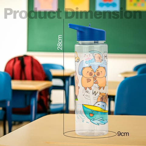 BAYBEE Chubby 600ml Sipper Bottle for Kids, Anti-Spill Sippy Water Bottle- BPA Free |Sippy Cup, Baby Bottle Sippers | Sipper Water Bottle for Kids Infants & Toddlers 6 Months to 9 Years (Blue)