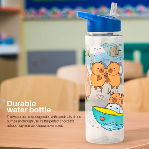 BAYBEE Chubby 600ml Sipper Bottle for Kids, Anti-Spill Sippy Water Bottle- BPA Free |Sippy Cup, Baby Bottle Sippers | Sipper Water Bottle for Kids Infants & Toddlers 6 Months to 9 Years (Blue)