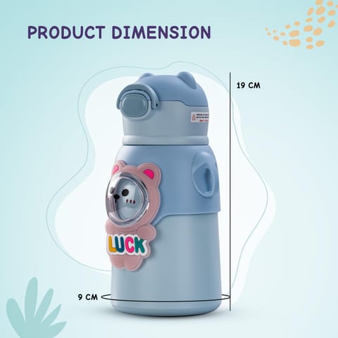 Baybee Cubby Baby Sipper Water Bottle with Soft Silicone Straw & Adjustable Strap | Spill-Proof & BPA Free Stainless Steel Insulated Safe Sipper Water Bottle for Kids 6+ Months Babies, Toddlers (Blue)