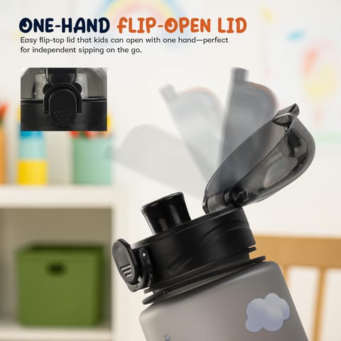 BAYBEE Sparklehorn Sipper Bottle with Straw for Kids 700ml | Leak Proof Sipper Water Bottle | BPA Free & Non-Toxic Sippy Cup, Baby Sippers | Drinking Sippy for School Kids, Babys & Toddlers (Black)