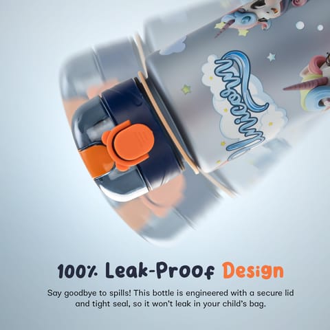 BAYBEE Sparklehorn Sipper Bottle with Straw for Kids 700ml | Leak Proof Sipper Water Bottle | BPA Free & Non-Toxic Sippy Cup, Baby Sippers | Drinking Sippy for School Kids, Babys & Toddlers (Blue)