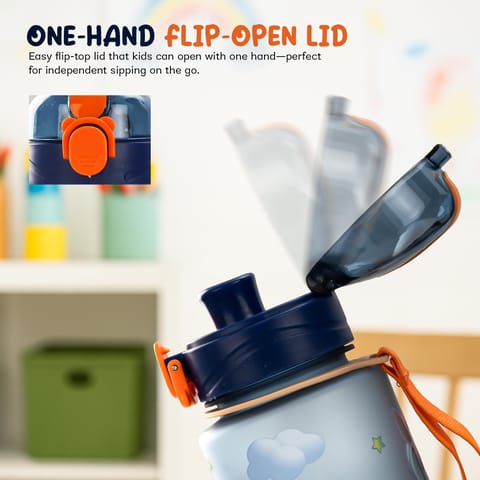 BAYBEE Sparklehorn Sipper Bottle with Straw for Kids 700ml | Leak Proof Sipper Water Bottle | BPA Free & Non-Toxic Sippy Cup, Baby Sippers | Drinking Sippy for School Kids, Babys & Toddlers (Blue)