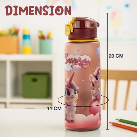 BAYBEE Sparklehorn Sipper Bottle with Straw for Kids 700ml | Leak Proof Sipper Water Bottle | BPA Free & Non-Toxic Sippy Cup, Baby Sippers | Drinking Sippy for School Kids, Babys & Toddlers (Pink)