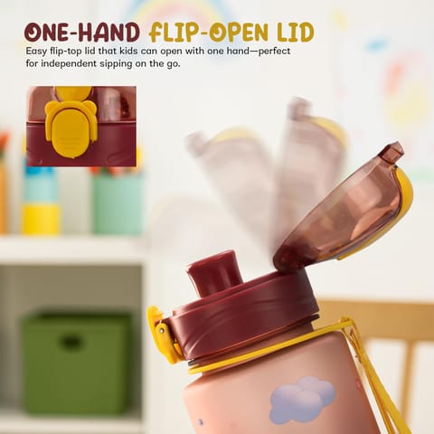 BAYBEE Sparklehorn Sipper Bottle with Straw for Kids 700ml | Leak Proof Sipper Water Bottle | BPA Free & Non-Toxic Sippy Cup, Baby Sippers | Drinking Sippy for School Kids, Babys & Toddlers (Pink)