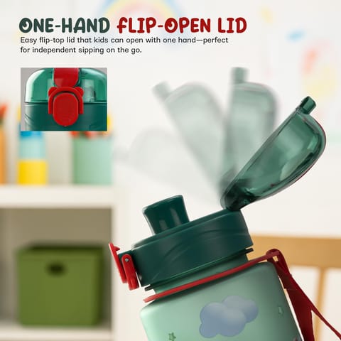 BAYBEE Sparklehorn Sipper Bottle with Straw for Kids 700ml | Leak Proof Sipper Water Bottle | BPA Free & Non-Toxic Sippy Cup, Baby Sippers | Drinking Sippy for School Kids, Babys & Toddlers (Green)