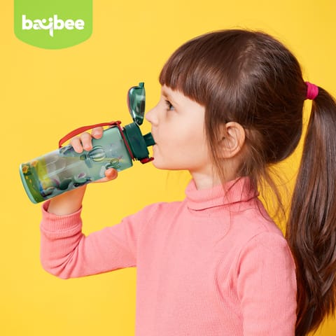 BAYBEE Sparklehorn Sipper Bottle with Straw for Kids 700ml | Leak Proof Sipper Water Bottle | BPA Free & Non-Toxic Sippy Cup, Baby Sippers | Drinking Sippy for School Kids, Babys & Toddlers (Green)