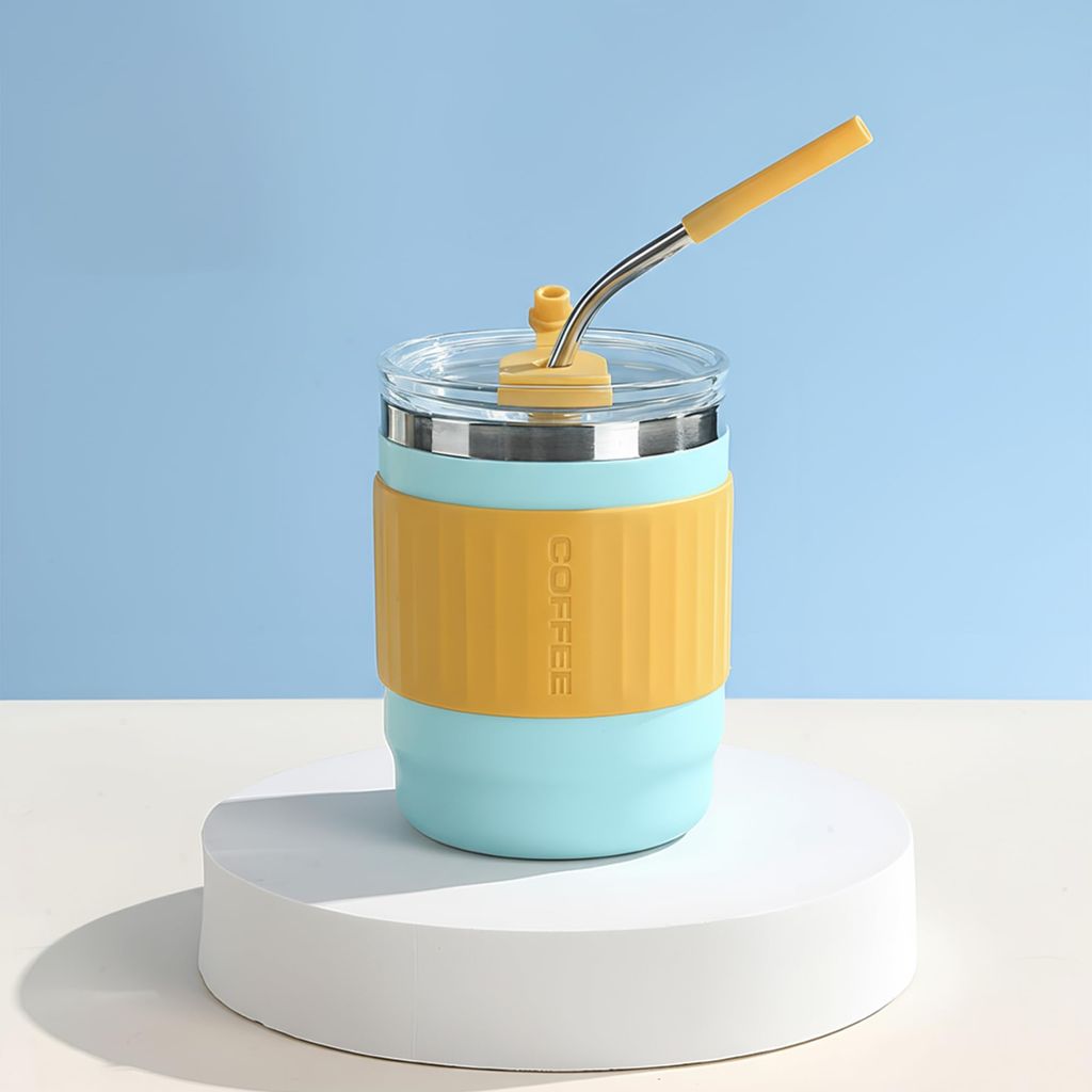 BAYBEE Sipper Cup for Kids | BPA-Free Silicone Sipper Cup with Straw for Baby & Toddlers | Drinking Training Anti Spill Sippy Cup, Spill Proof & Non-Slip Spout Cup for Infants 6+ Months (Green)