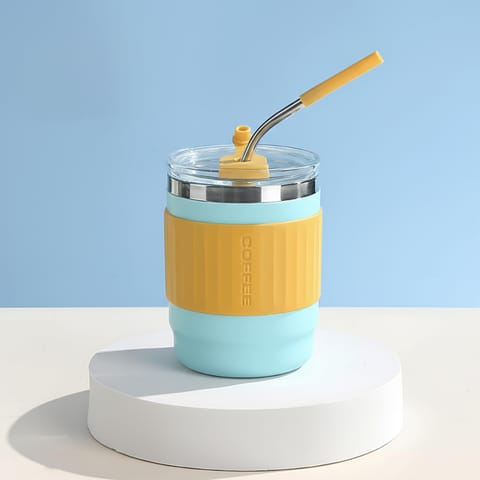 BAYBEE Sipper Cup for Kids | BPA-Free Silicone Sipper Cup with Straw for Baby & Toddlers | Drinking Training Anti Spill Sippy Cup, Spill Proof & Non-Slip Spout Cup for Infants 6+ Months (Green)